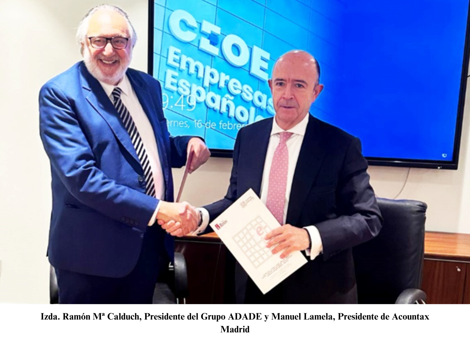 E-Consulting (Grupo ADADE) y ADADE Auditores y Consultores firman un acuerdo de colaboración con la firma Acountax Madrid