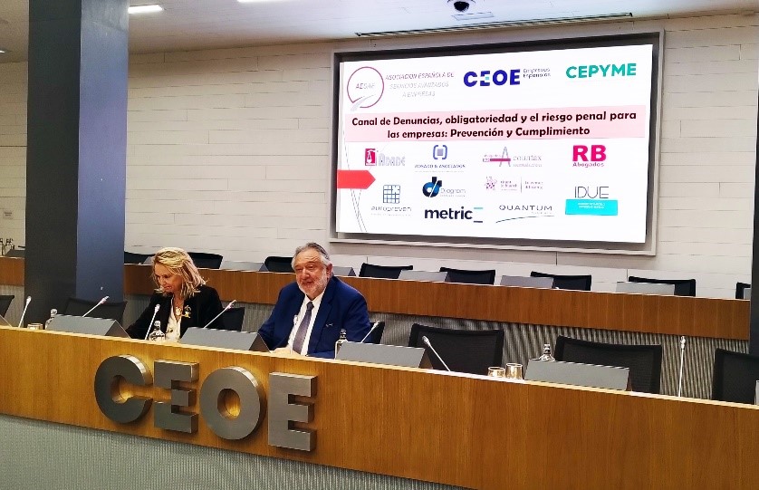 Celebrada con éxito la Jornada AESAE, de la que ADADE/E-Consulting es miembro, sobre el “Canal de Denuncias, obligatoriedad y el Riesgo Penal para las empresas”