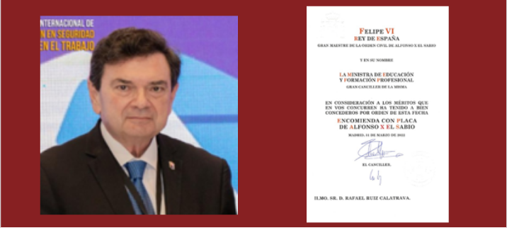 El Dr. D. Rafael Ruiz Calatrava ha sido galardonado con la 